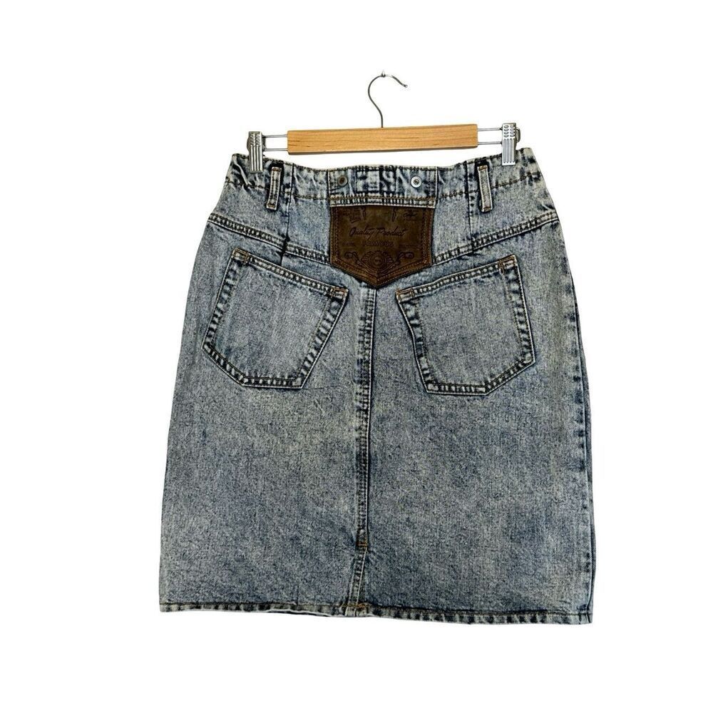 WEATHERED BLUES Vintage Acid Washed Denim Skirt Size 13/14